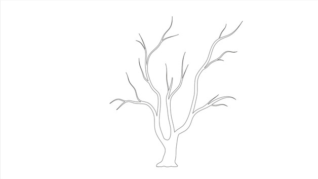 桃树的轮廓图怎么画图片