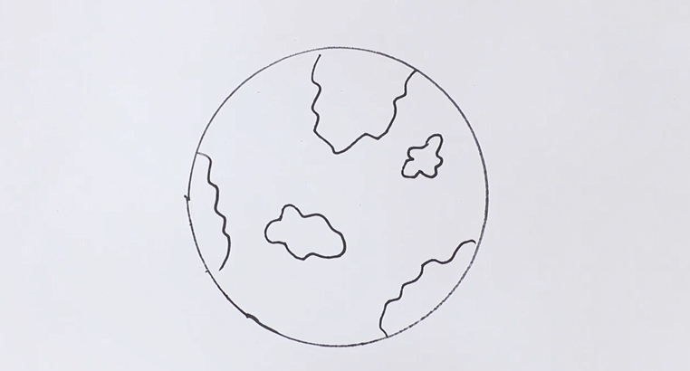 地球的画法 简单图片